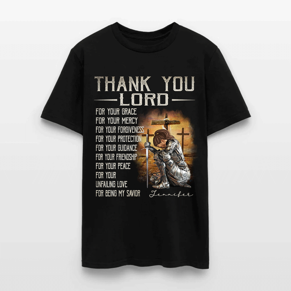 Personalized Warrior of God Thank You Lord For Your Grace T-Shirt