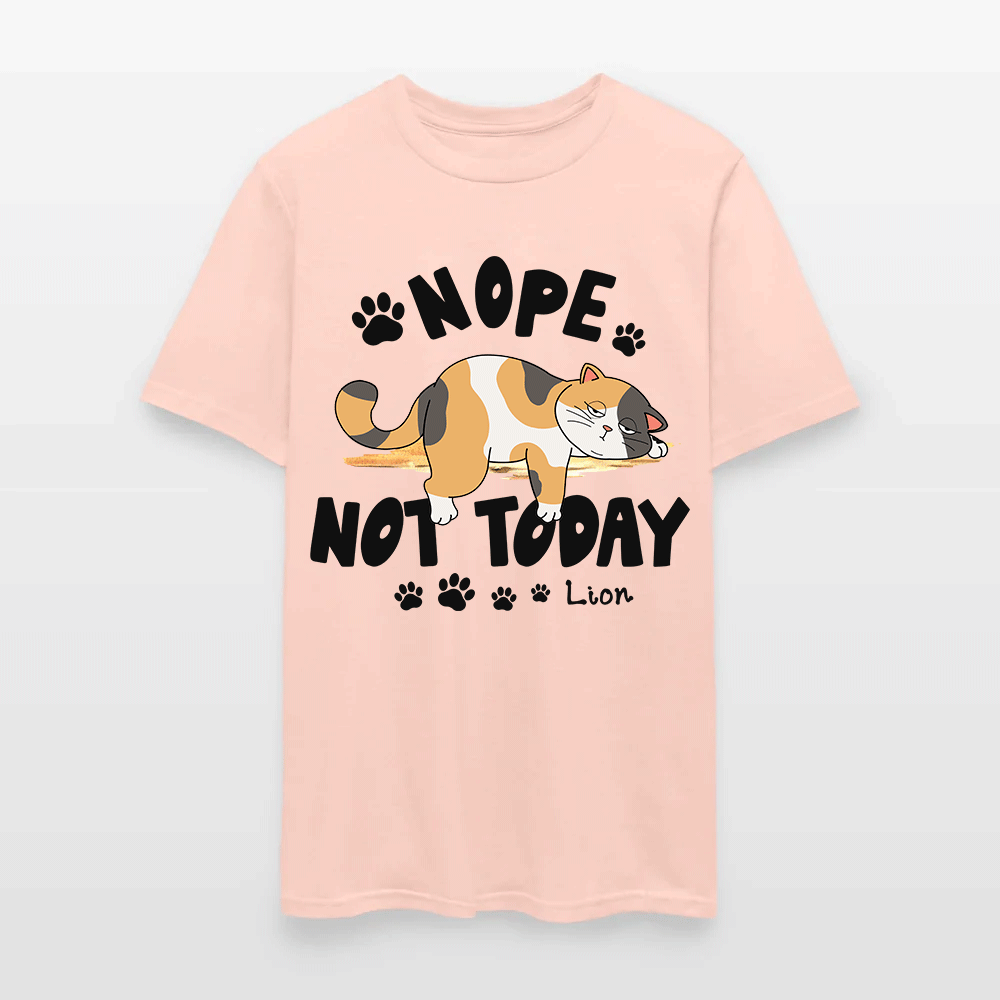 Personalized Funny Lazy Cat Nope Not Today T-Shirt