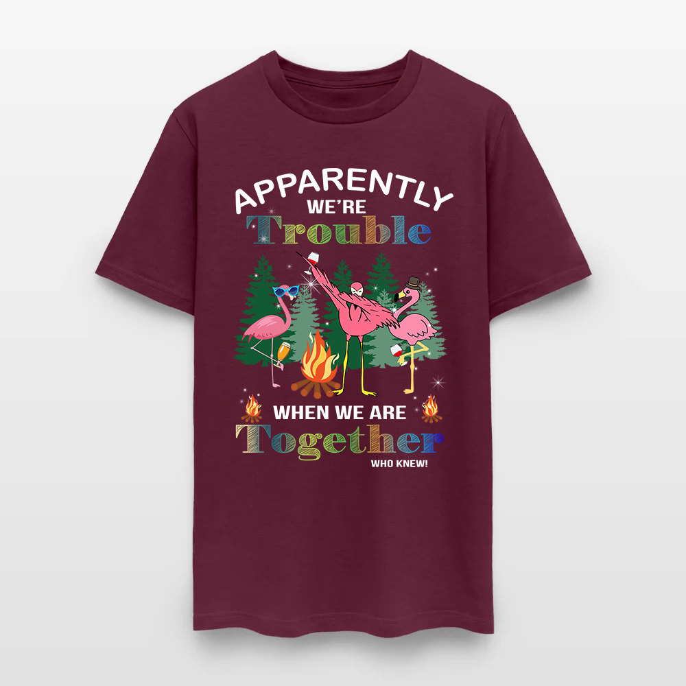 Funny Flamingo Camping Apparently We're Trouble When We Are Together T-Shirt