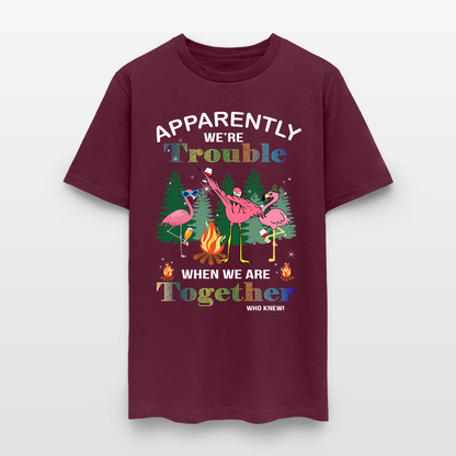 Funny Flamingo Camping Apparently We're Trouble When We Are Together T-Shirt