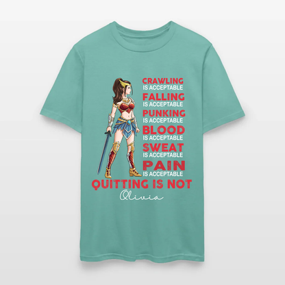 Personalized Wonder Woman Warrior Crawling is Acceptable Falling is Acceptable Quitting is Not T-Shirt