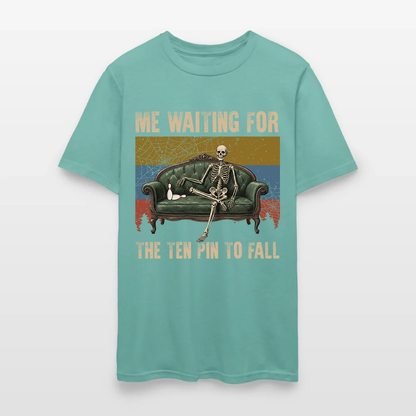 Skeleton Bowling Me Waiting for the Ten Pin to Fall T-Shirt