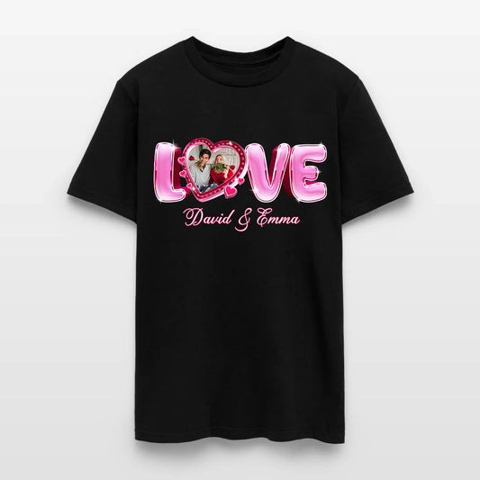 Personalized Couple Photo Valentine’s Day Love T-Shirt