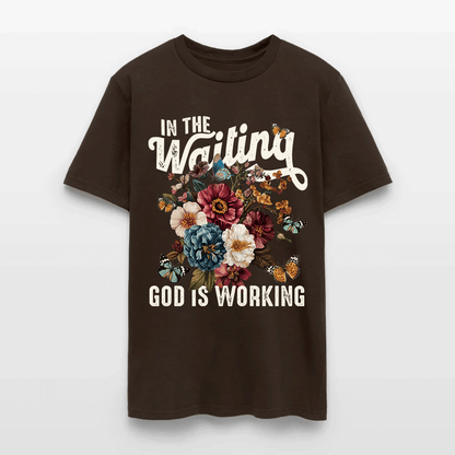 In The Waiting God Is Working Floral Faith Christian T-Shirt