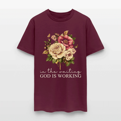 In The Waiting God Is Working Christian Floral Faith T-Shirt