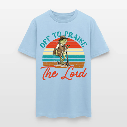 Funny Frog Off To Praise The Lord Bible Study Christian T-Shirt