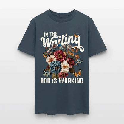 In The Waiting God Is Working Floral Faith Christian T-Shirt