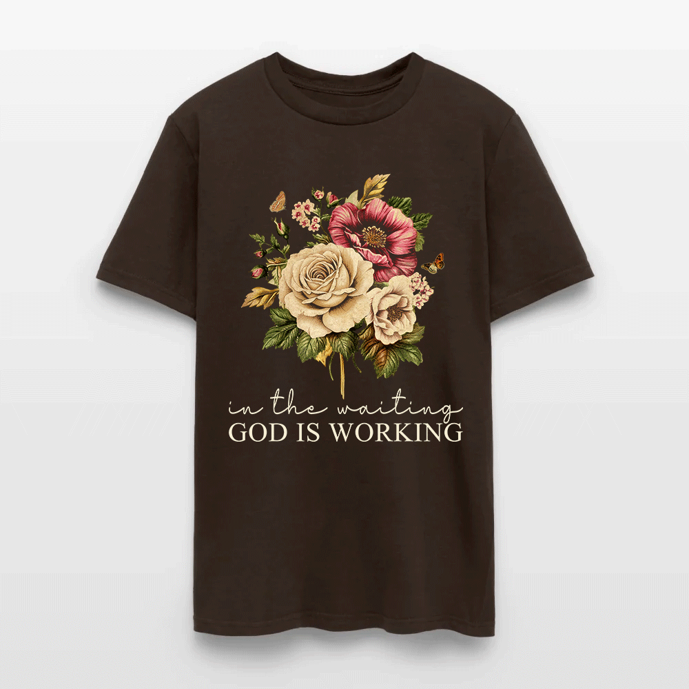 In The Waiting God Is Working Christian Floral Faith T-Shirt