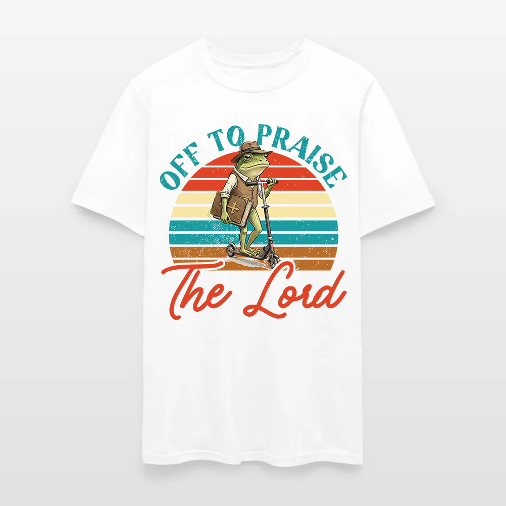 Funny Frog Off To Praise The Lord Bible Study Christian T-Shirt