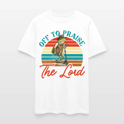Funny Frog Off To Praise The Lord Bible Study Christian T-Shirt
