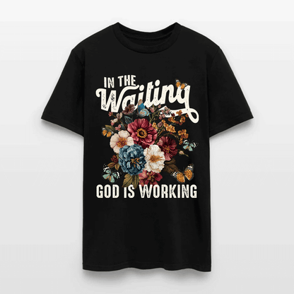In The Waiting God Is Working Floral Faith Christian T-Shirt
