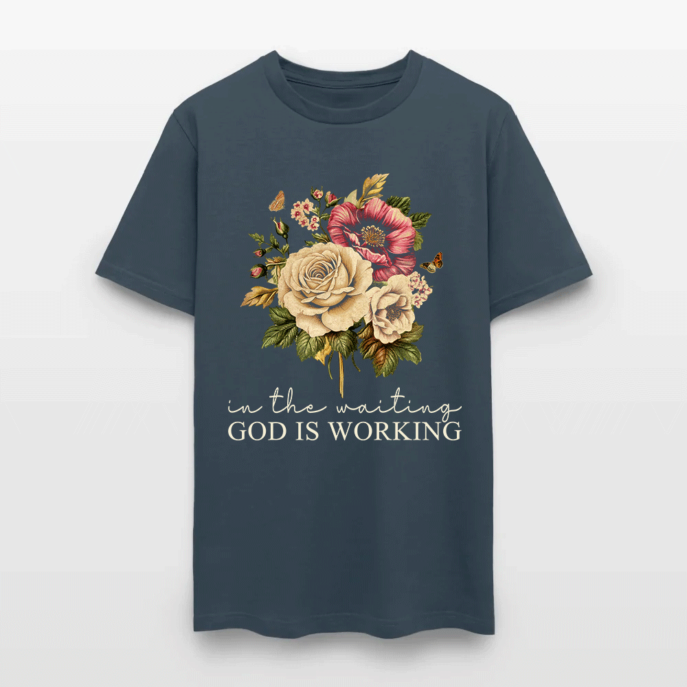 In The Waiting God Is Working Christian Floral Faith T-Shirt