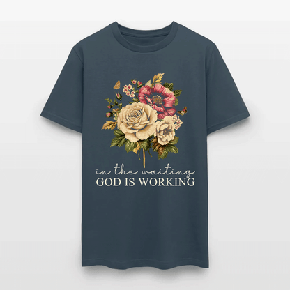 In The Waiting God Is Working Christian Floral Faith T-Shirt