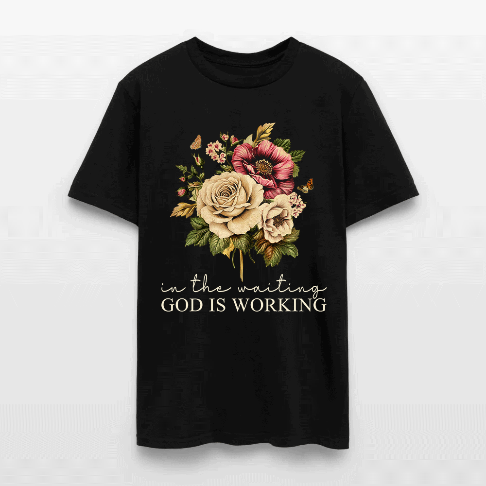 In The Waiting God Is Working Christian Floral Faith T-Shirt