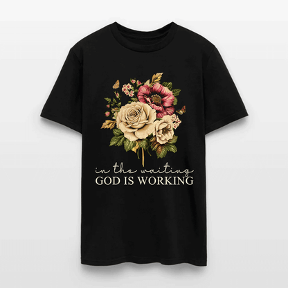 In The Waiting God Is Working Christian Floral Faith T-Shirt