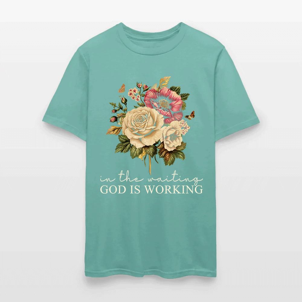 In The Waiting God Is Working Christian Floral Faith T-Shirt