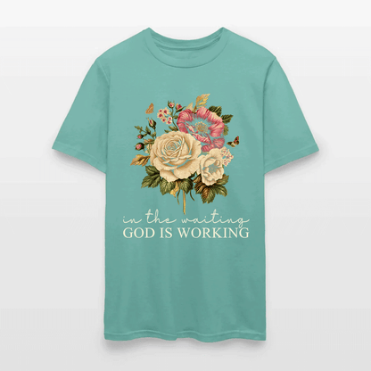 In The Waiting God Is Working Christian Floral Faith T-Shirt