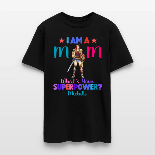 Personalized Wonder Woman Warrior I Am A Mom What's Your Superpower T-Shirt