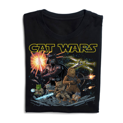 Cat Wars Vintage 90s Graphic Shirt - Funny Cat Warrior T-Shirt