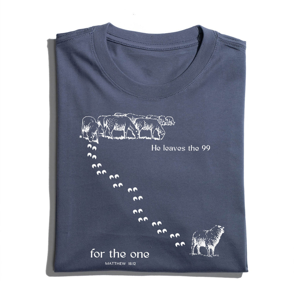 He Leaves The 99 For The One Matthew 18:12 - Inspirational Lost Sheep Christian T-Shirt