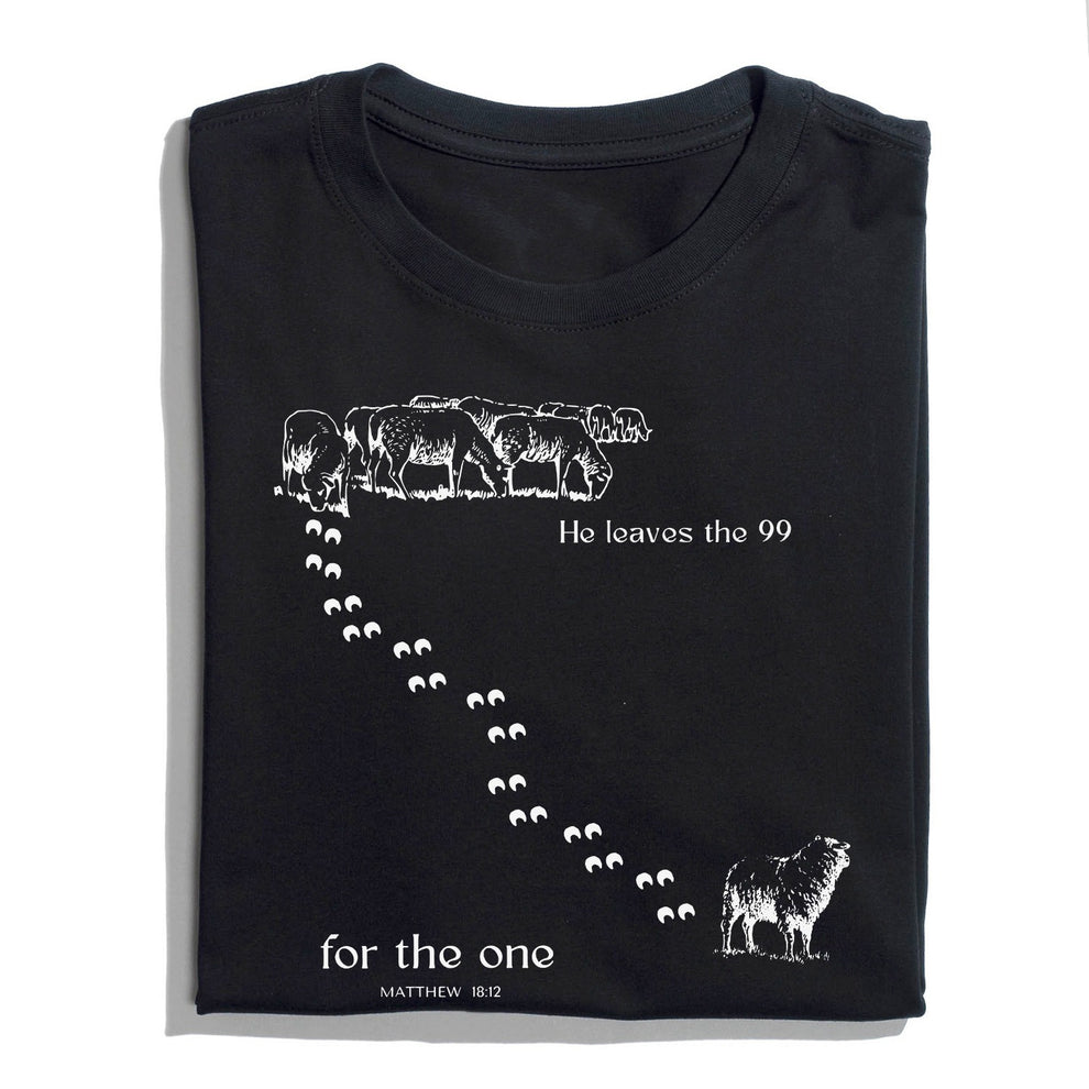 He Leaves The 99 For The One Matthew 18:12 - Inspirational Lost Sheep Christian T-Shirt