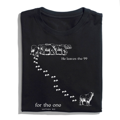 He Leaves The 99 For The One Matthew 18:12 - Inspirational Lost Sheep Christian T-Shirt