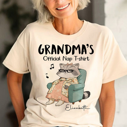 Personalized Cat Grandma's Official Nap T-Shirt