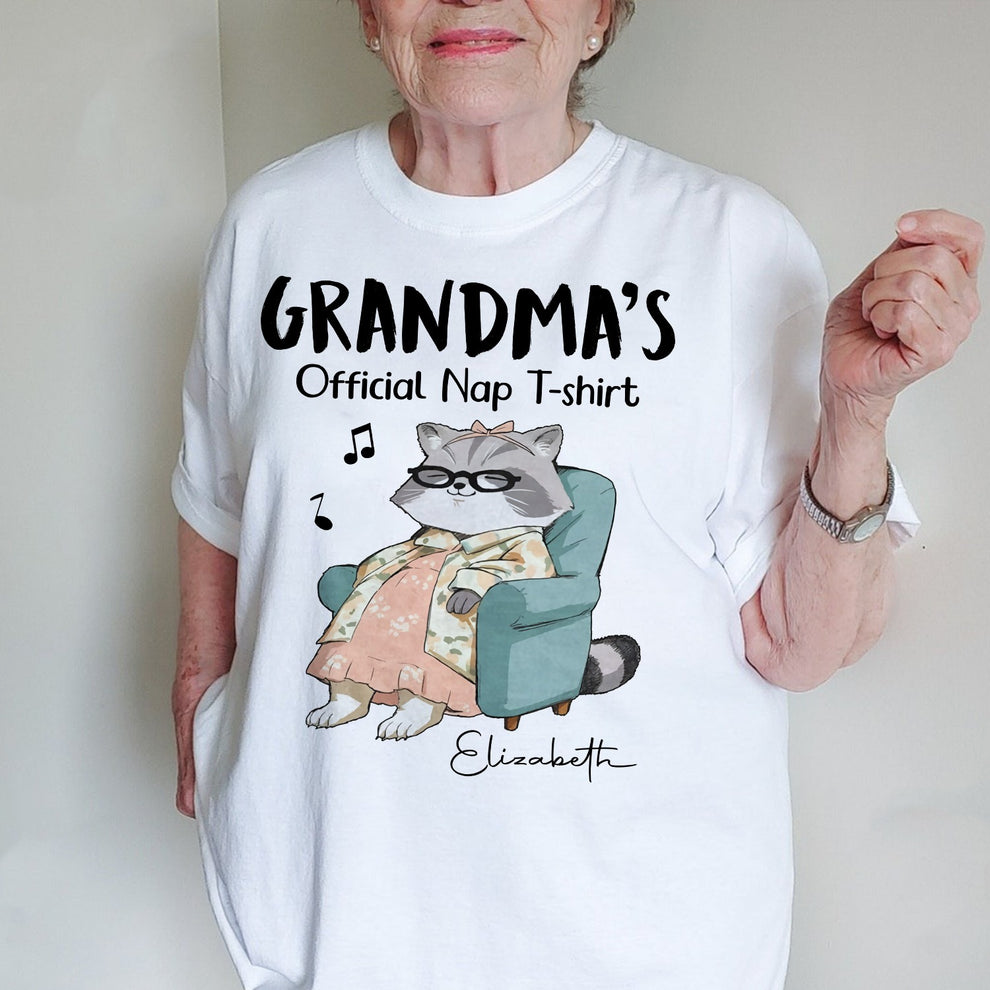 Personalized Cat Grandma's Official Nap T-Shirt