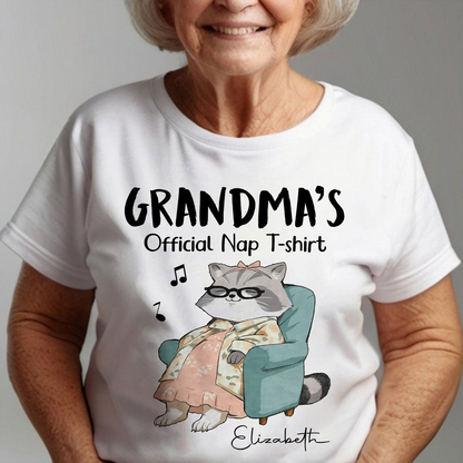 Personalized Cat Grandma's Official Nap T-Shirt