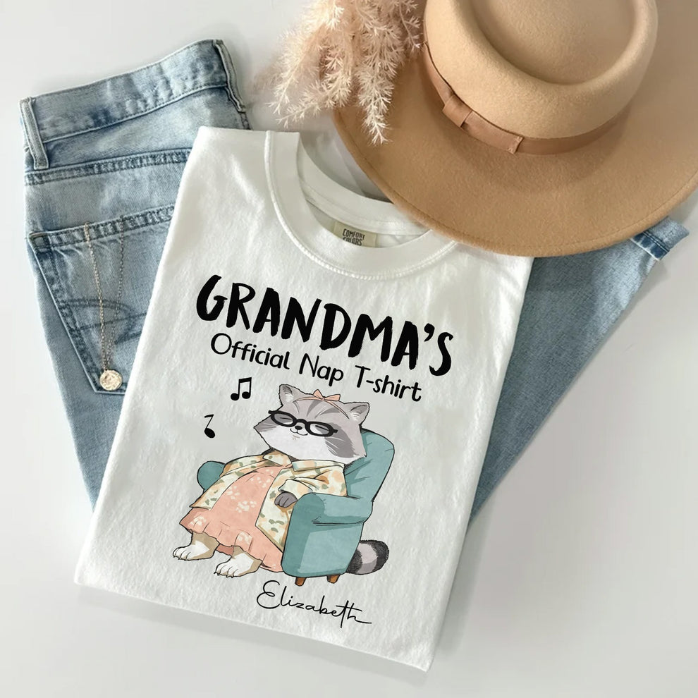 Personalized Cat Grandma's Official Nap T-Shirt