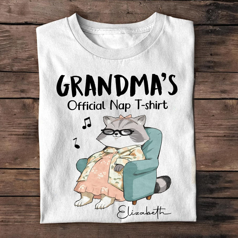 Personalized Cat Grandma's Official Nap T-Shirt
