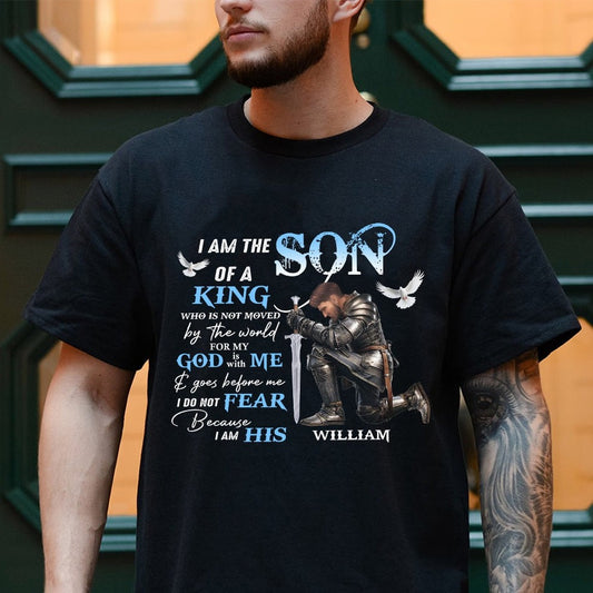 Personalized Man Warrior of God I Am the Son of a King T-Shirt