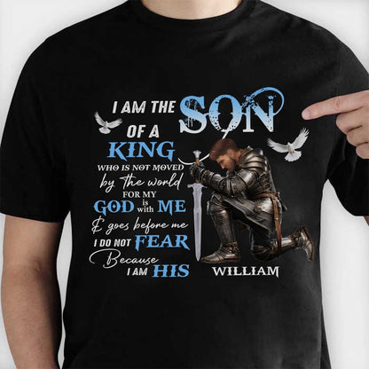 Personalized Man Warrior of God I Am the Son of a King T-Shirt