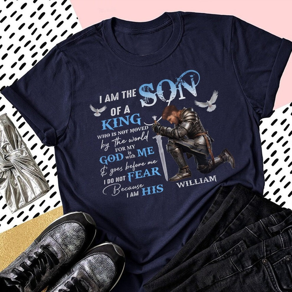 Personalized Man Warrior of God I Am the Son of a King T-Shirt