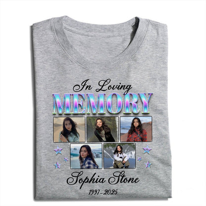 Personalized Photo In Loving Memory T-Shirt, Sympathy Gift for Loss of a Loved One T-Shirt