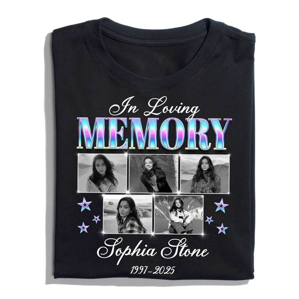 Personalized Photo In Loving Memory T-Shirt, Sympathy Gift for Loss of a Loved One T-Shirt