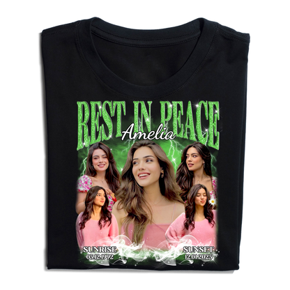 Personalized Photo Memorial Rest In Peace T-Shirt
