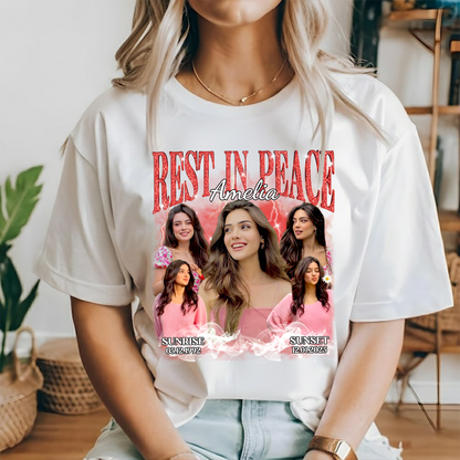 Personalized Photo Memorial Rest In Peace T-Shirt