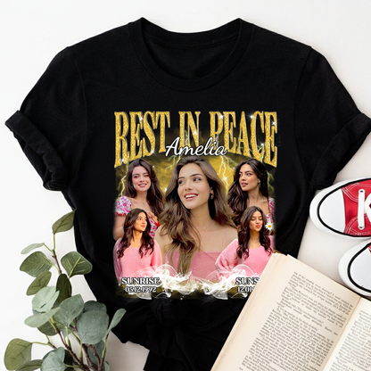 Personalized Photo Memorial Rest In Peace T-Shirt