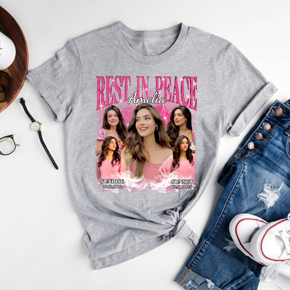 Personalized Photo Memorial Rest In Peace T-Shirt
