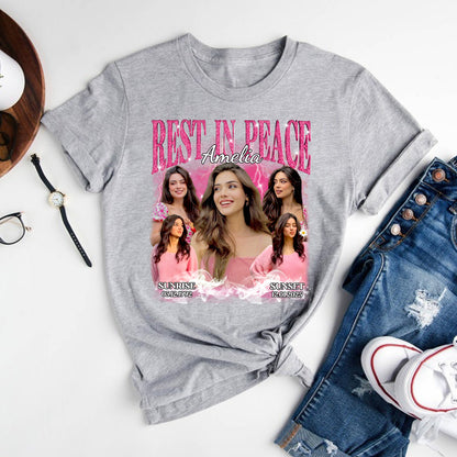 Personalized Photo Memorial Rest In Peace T-Shirt