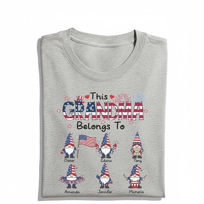 Personalized This Grandma Belongs To Patriotic Gnome America 250th Anniversary T-Shirt