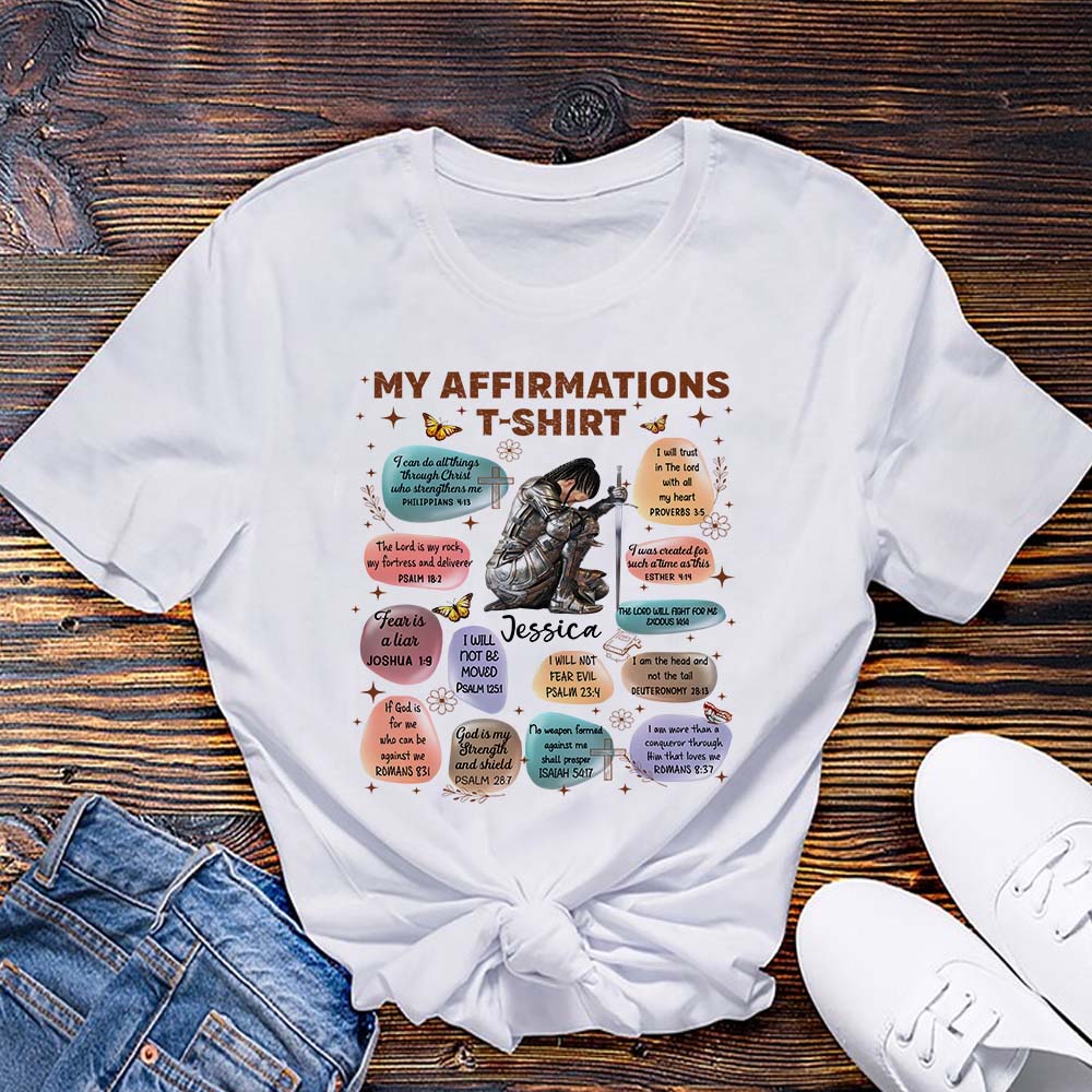 Personalized Warrior of God Bible Verse Affirmation I Can Do All Things Through Christ T-Shirt