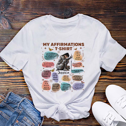 Personalized Warrior of God Bible Verse Affirmation I Can Do All Things Through Christ T-Shirt