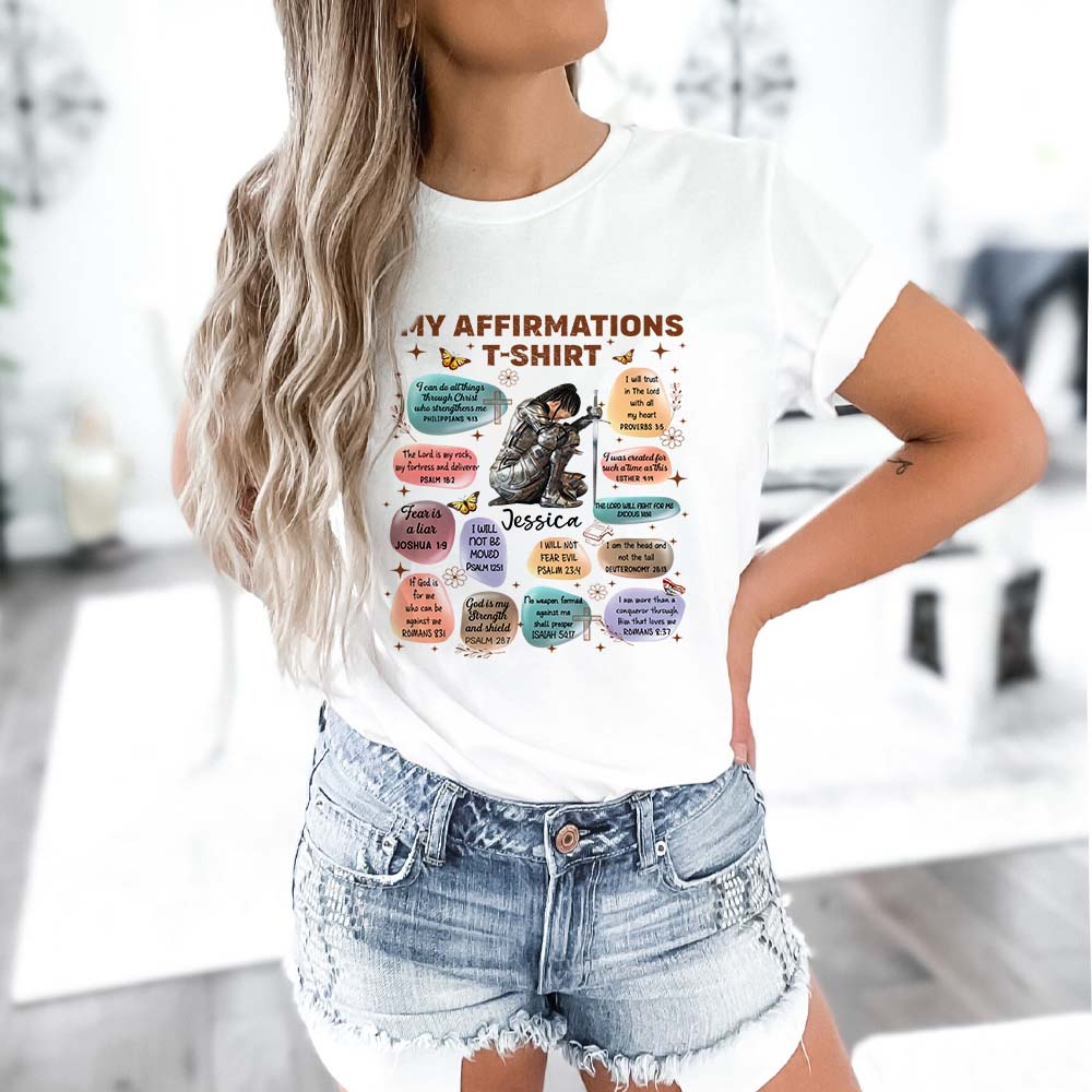 Personalized Warrior of God Bible Verse Affirmation I Can Do All Things Through Christ T-Shirt