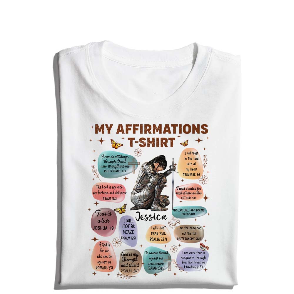 Personalized Warrior of God Bible Verse Affirmation I Can Do All Things Through Christ T-Shirt