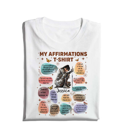 Personalized Warrior of God Bible Verse Affirmation I Can Do All Things Through Christ T-Shirt