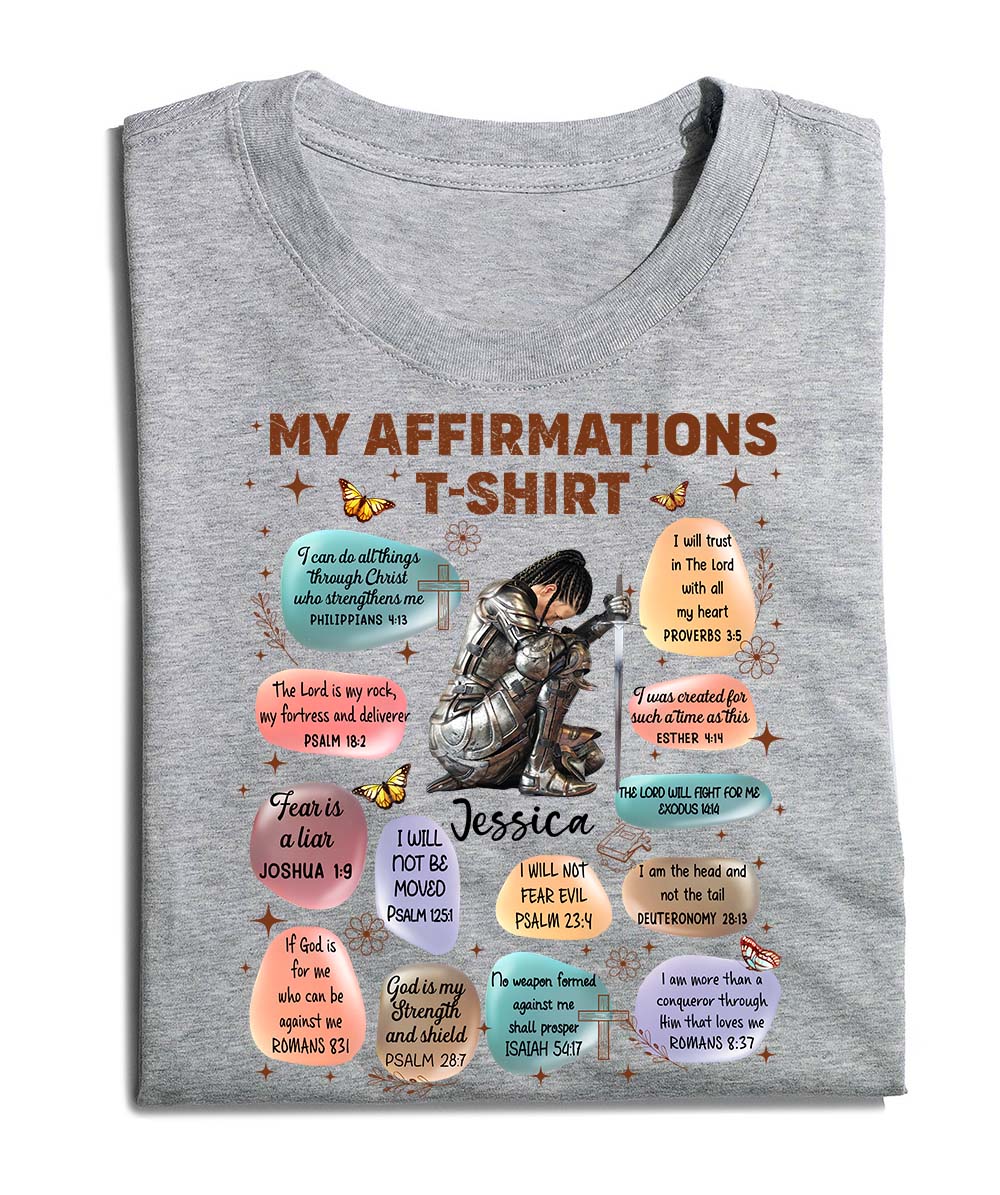 Personalized Warrior of God Bible Verse Affirmation I Can Do All Things Through Christ T-Shirt
