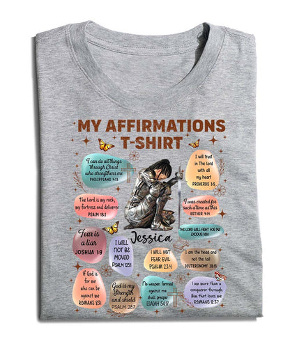 Personalized Warrior of God Bible Verse Affirmation I Can Do All Things Through Christ T-Shirt