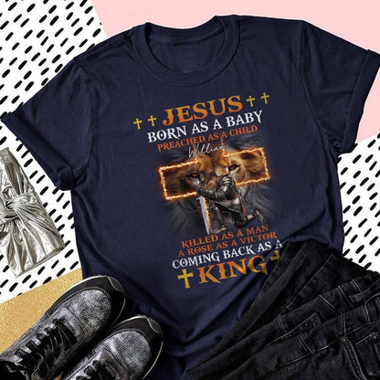 Personalized Warrior of God Jesus Born as a Baby Preached as a Child T-Shirt